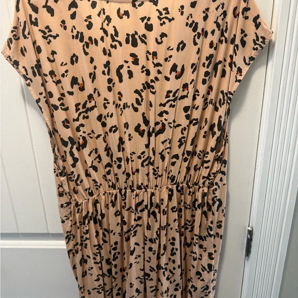 CupShe Fallon Leopard V-Neck Sleeveless Beach Dress | Size L | Like New - Picture 4 of 4